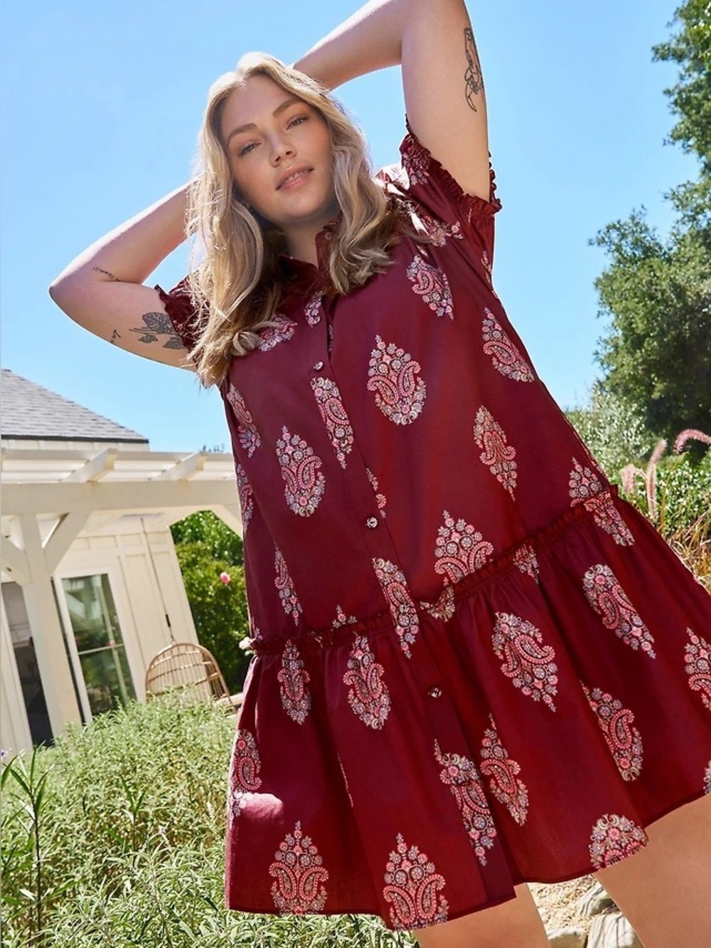 New Torrid Belle Isle Floral Trapeze Shirt Mini Dress Button Down pockets tiered